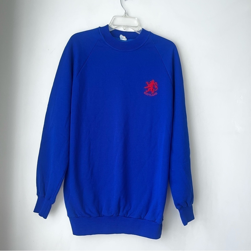 Vintage Royal Blue Scotland FA Football Soccer Embroidered Sweatshirt XXL